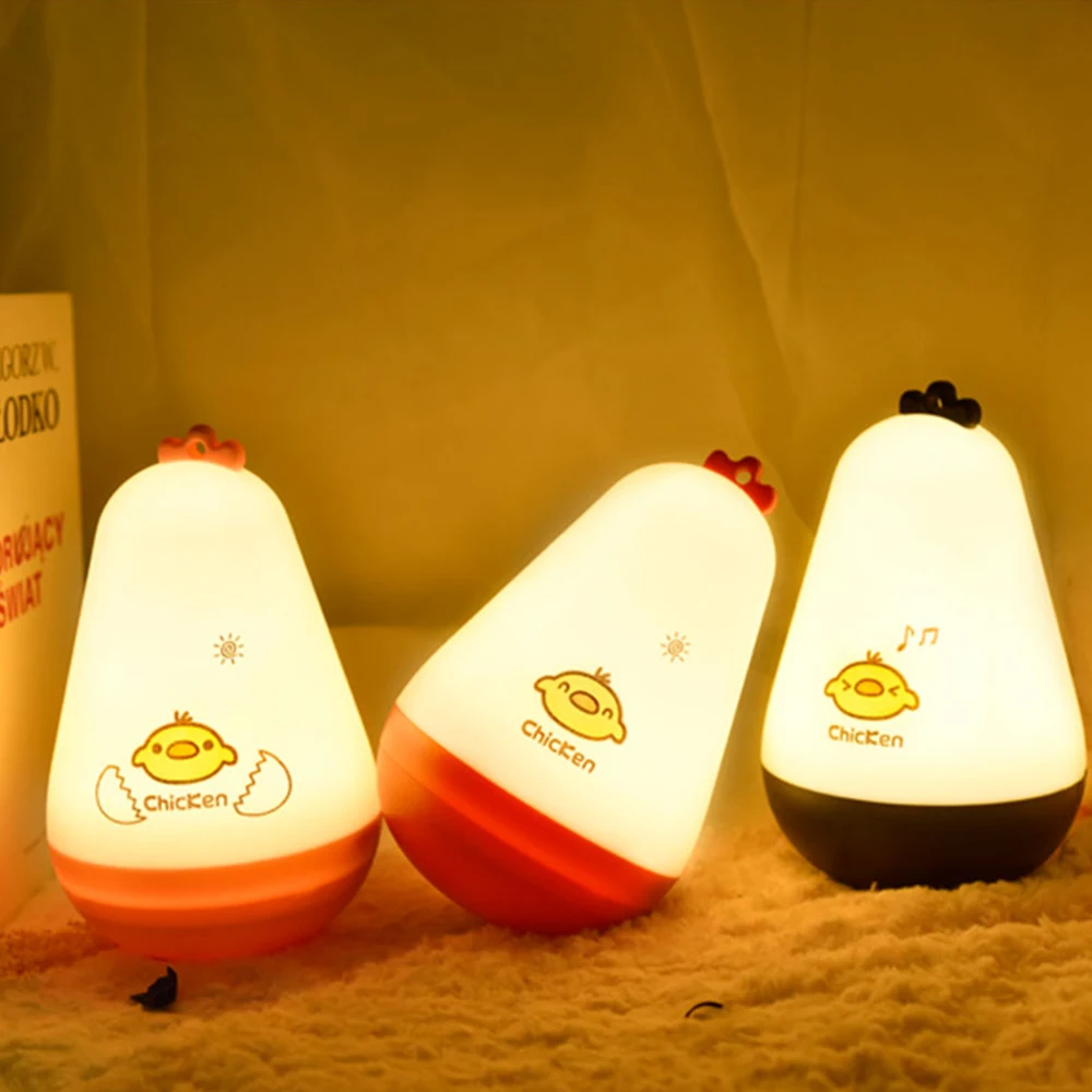 

Chicken Atmosphere LED Night Light USB Rechargeable Stepless Dimming Switch On/Off Table Lamp Home Decor Child Creative Gift
