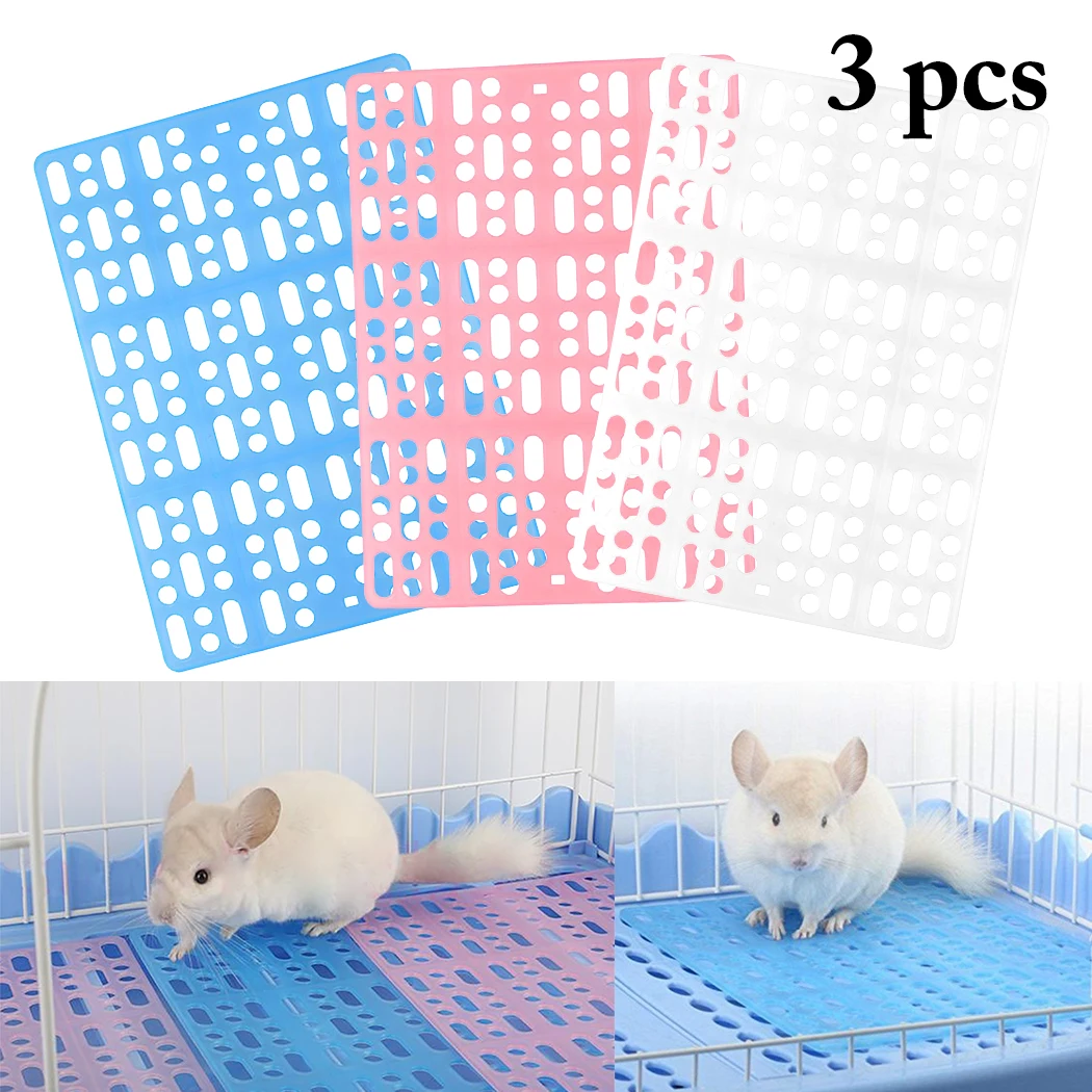 

3pcs Plastic Grids Pet Foot Mat Rabbit Guinea Pig Cat Mouse Placemat Cushion Cage Litter Mat for Small Animal Dropshipping