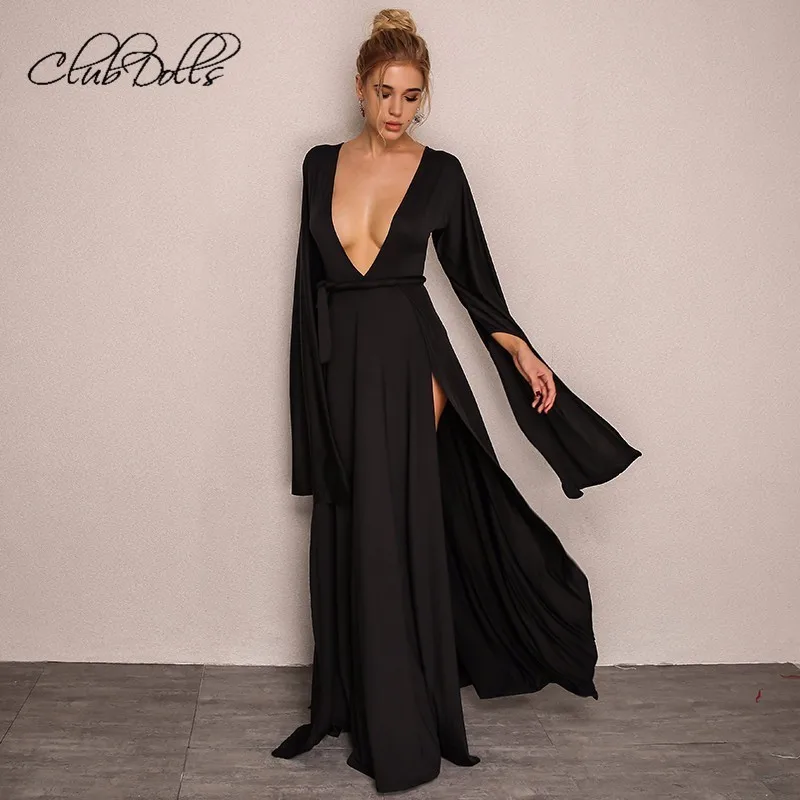 

New Sexy Women Prom Dress Summer 2019 Bodycon Open Sleeve High Split Bodycon Prom Dress Evening Party Long Prom Dresses Vestidos