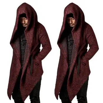 

Winter Wool Coat 2019 New Winter Men Cotton Casual Long Sleeve Hooded Solid Pockets Coat Windbreaker Overcoat Long Jacket