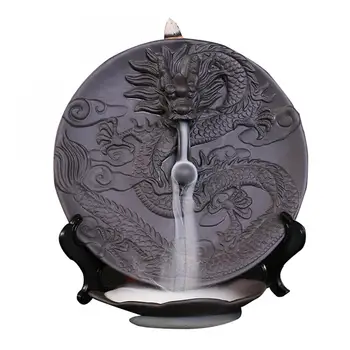 

Dragon Backflow Incense Burner Holder Creative Home Decor Smoke Waterfall Dragon Incense Holder Ceramic Censer With Crystal Ball