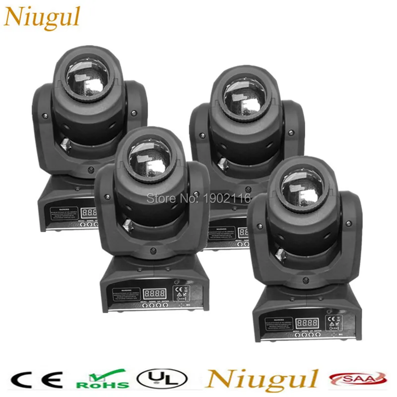 

4pcs/lot 10W Spot LED Moving Head Light With 8 Goboes DMX512 10W LED Patterns Stage Lights Home Party KTV Disco DJ Spot Lighting