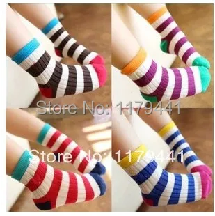 

2-12y spring winter rainbow stripe cotton Kids Boy Girl's socks 10pair=20pc=lot baby children clothes wholesale ,free shipping