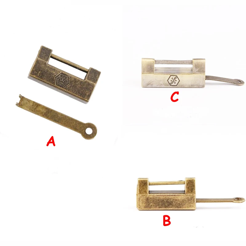 

Zinc Alloy Antique Bronze Retro Combination Lock With Key Jewelry Box Padlock For Wooden Suitcase Drawer