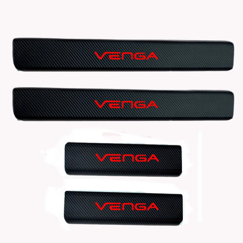 4 шт. виниловые накладки на пороги автомобиля из углеродного волокна для Kia Venga автомобильные аксессуары