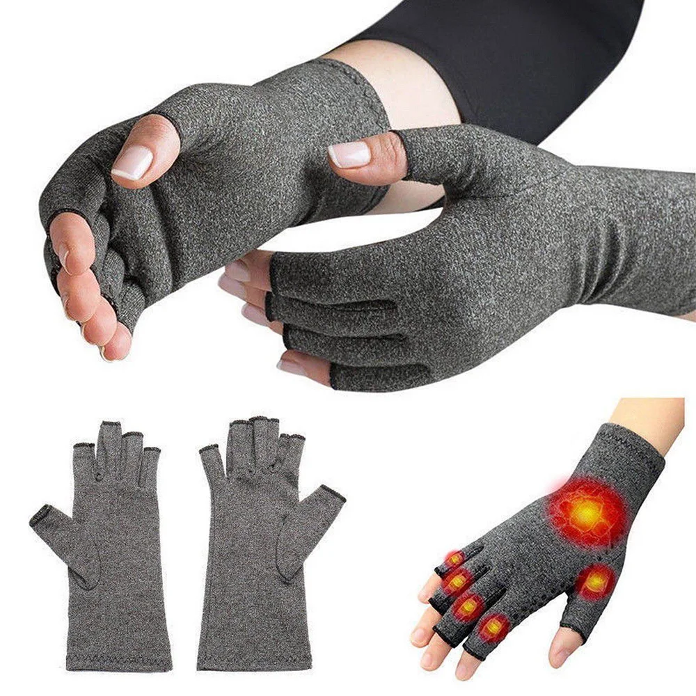 Унисекс Мужские Женские терапевтические компрессионные перчатки для артрита боли в суставах облегчение здоровья перчатки на полпальца