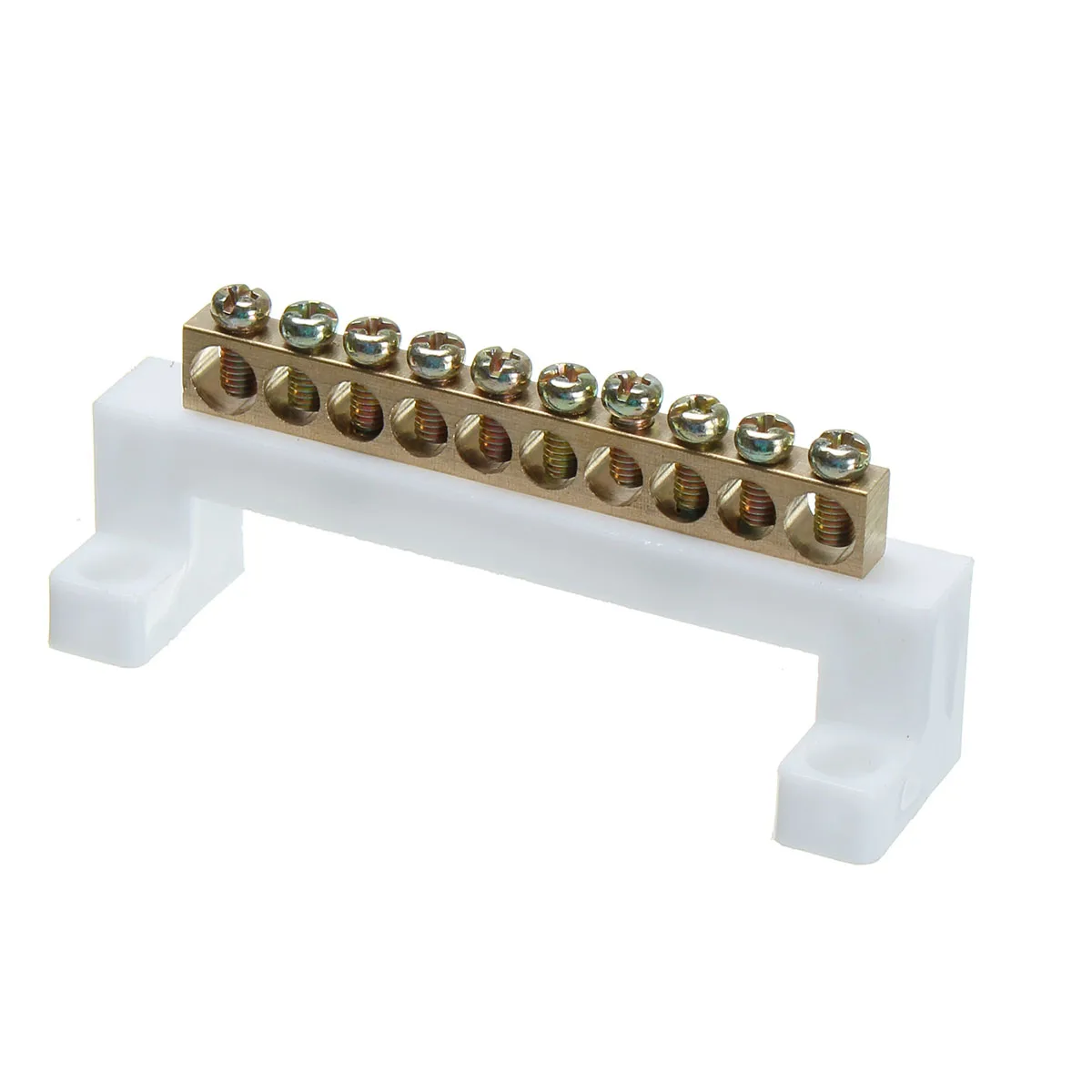 

Electric Cable Bridge Design Line 10 Position Screw Copper Grounding Strip Terminal Block Bar Connector for Distribution cabinet