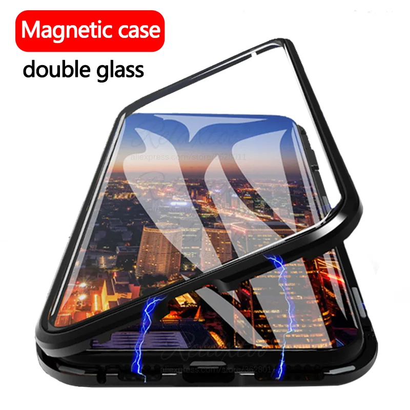 

For Samsung Galaxy s10 plus Magnetic Case 360 Front+Back double-sided 9H Tempered Glass Case for Samsung s10e S 10 Metal Bumper