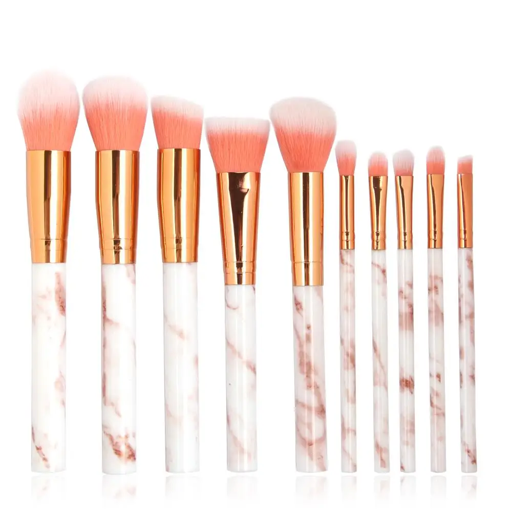 

Plastic Makeup Brush Set 10 Marbled Eyeshadow Facial Makeup Brush