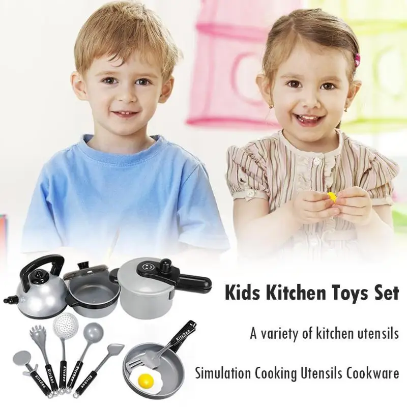 11/12/15 stücke Kinder Küche Spielzeug Set Töpfe Pfannen Pretend Play Simulation Kochen Topf Kinder Küche Utensilien spielzeug Set Babys Geschenke