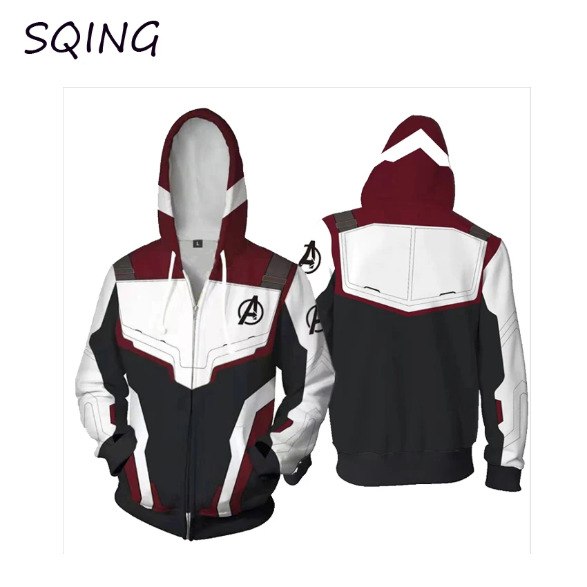 SQING Anime Cosplay Avengers Endgame Quantum Realm Superhero Iron Man Coat Men Women Kids Match Wallet Hoodie Cosplay Costumes