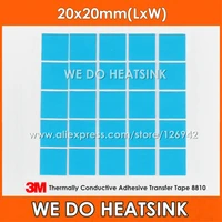 Бесплатная доставка 200 шт./лот 3 м 8810 высокая производительность 20*20 мм синий тепловой процессор подкладки для кулера - изображение