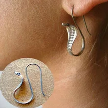 Серьги-подвески в стиле панк, Винтажный дизайн, геометрические серьги-капельки в виде змеи, модные ювелирные изделия для женщин, подарок, забавные серьги в стиле хип-хоп, Кобра