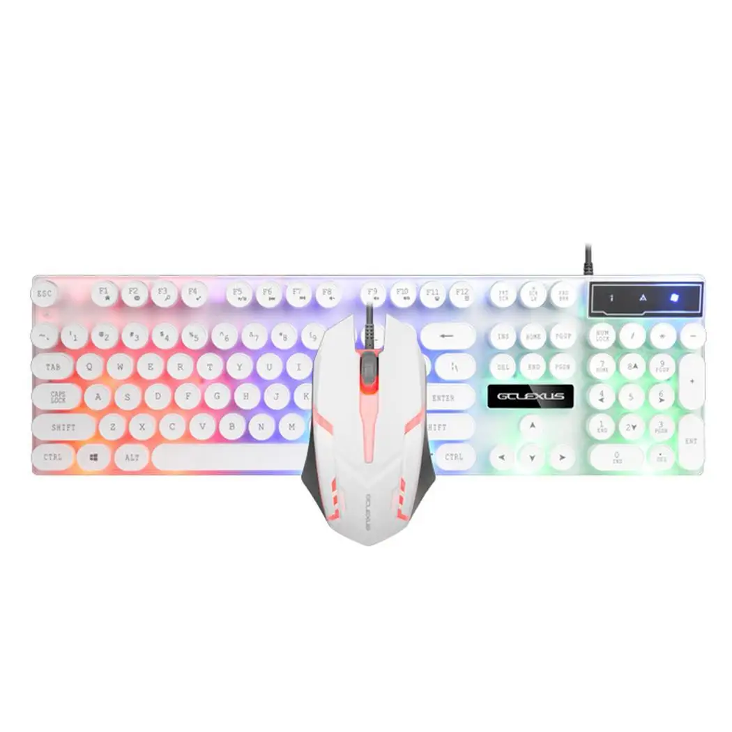 

Fashion Colorful LED Backlight Opto-electronic USB Wired connection, plug and play, easy use. Mouse Keyboard Set