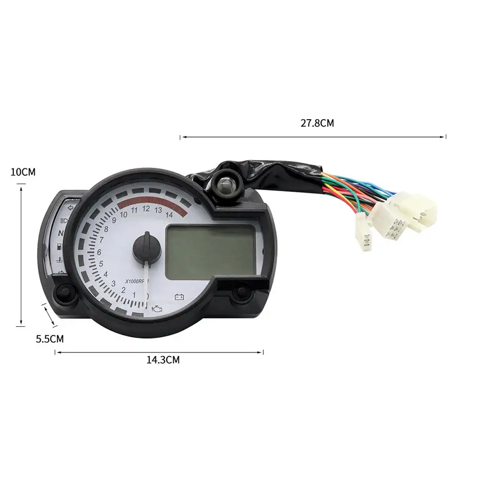 Универсальный мотоцикл цифровой инструмент Спидометр Одометр Techometer Регулируемая панель 7 цветов дисплей ЖК-индикатор R20