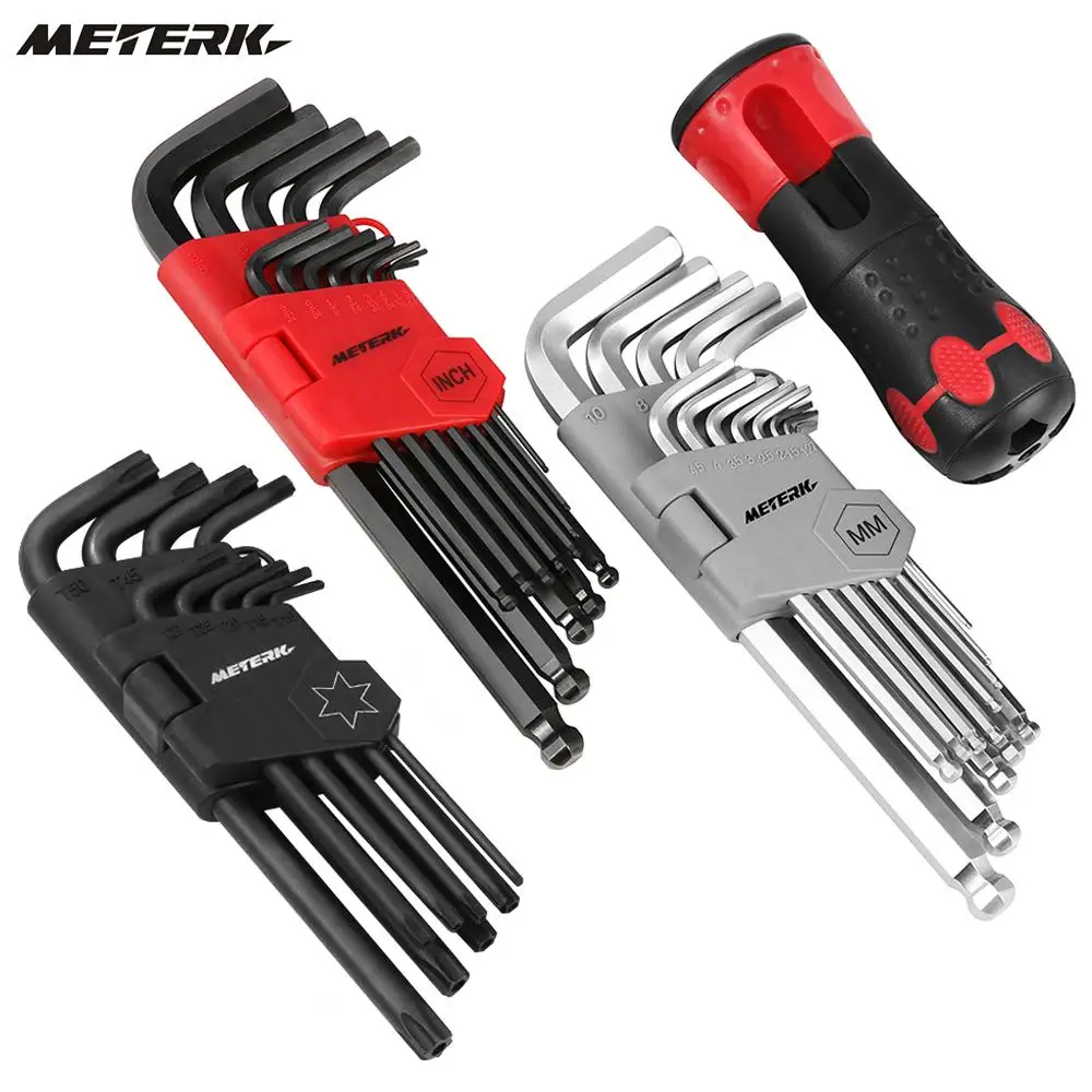 

Meterk 36PCS Allen Wrench Set Long Arm Ball End Hex Key Socket Head Screw Wrench Multi-size Internal Hexagonal Spanner