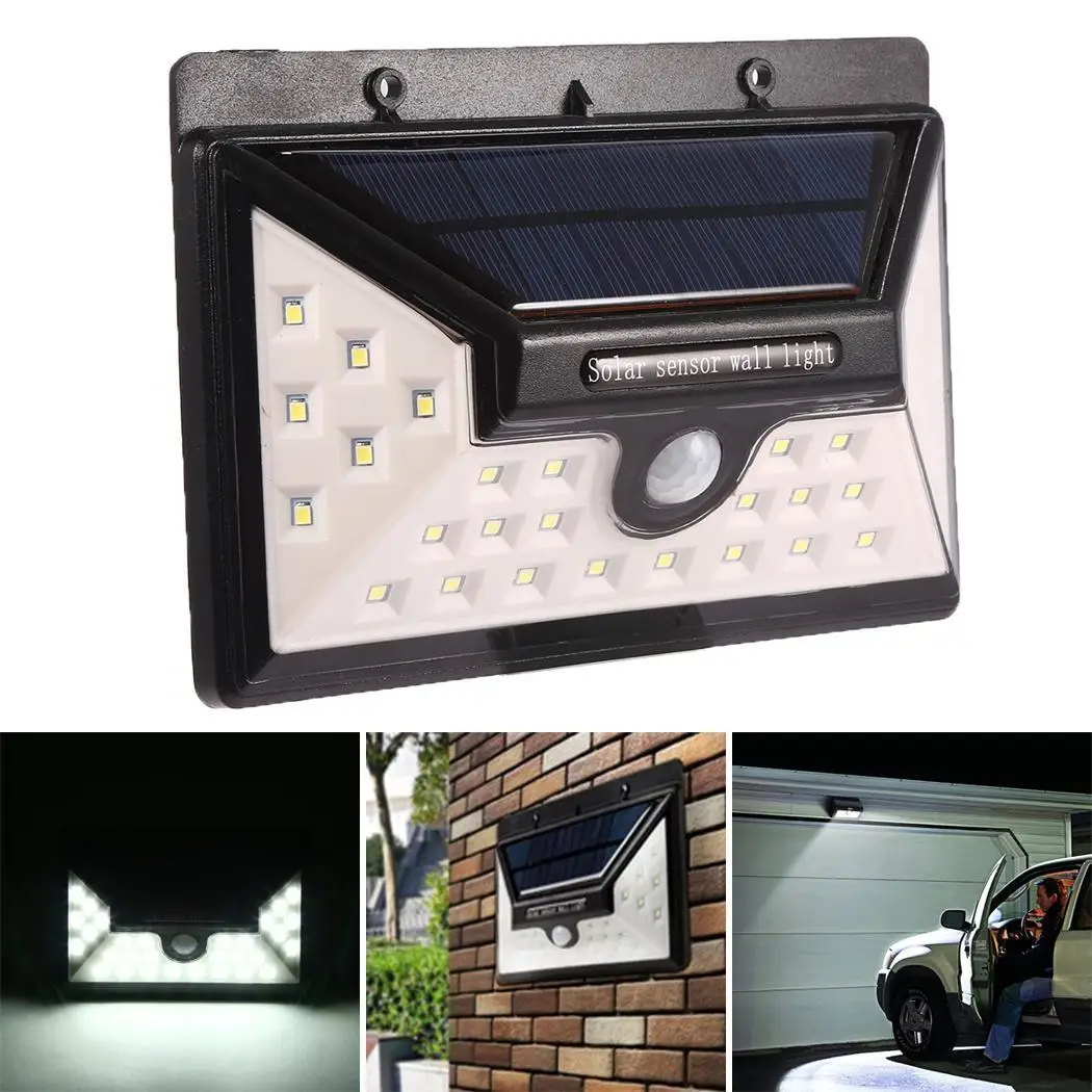 

Wall Solar Light User Waterproof Light Outdoor Security Path Motion Lawn 30 LED Manual Sensor Power Mounted Garden Solar