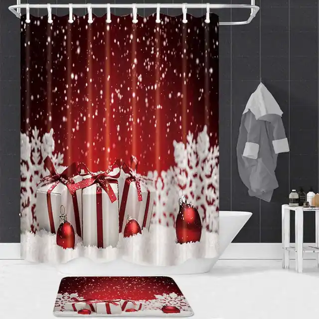Buy 180x180cm Christmas Shower Curtain Bathroom