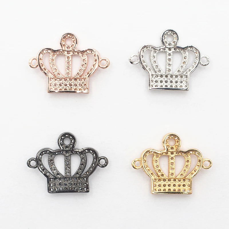 

0.6*0.8in Crown Glamour Princess Brass Zirconia Jewelry Bracelet Accessories Diy Women's Necklace Making Connector Accessories