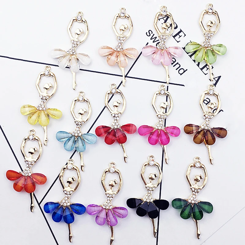 

Resin Dancing Girl 14 Colors Zircon Ballet 1PC/2PCS Key Accessories Pendant Necklace Accessories DIY Valentines Gift Crystal