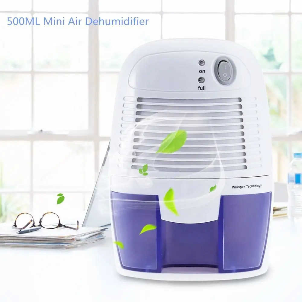 

Home Mini Dehumidifier Air Dryer Moisture Absorber No noise Electric Cooling Dryer with 500ML Water Tank for Home Bedroom Office