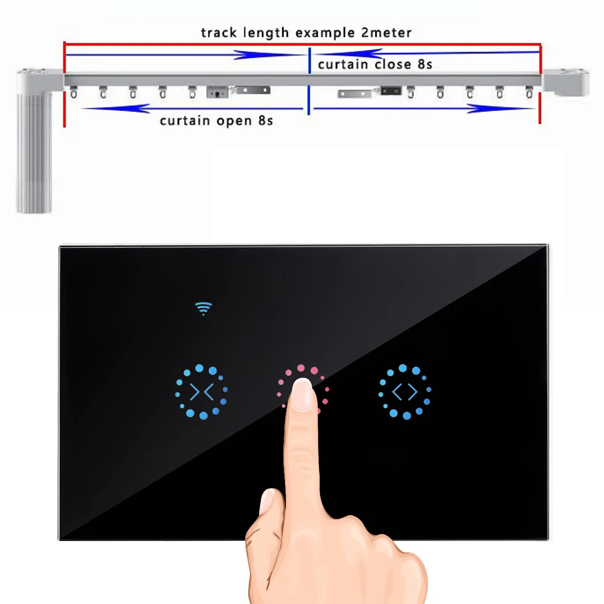 AC110-250 V WiFi Электрический сенсорный жалюзи Шторы переключатель приложение голосовой Управление от Alexa Echo механический предел жалюзи двигатель EU/UK/US