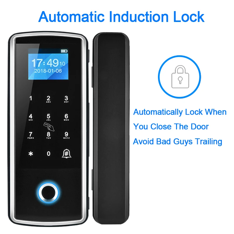 OULET Glass Lock Smart Lock Fingerprint Door Lock Card Password For Home Office Security Electric Intelligent Digital Door Lock 