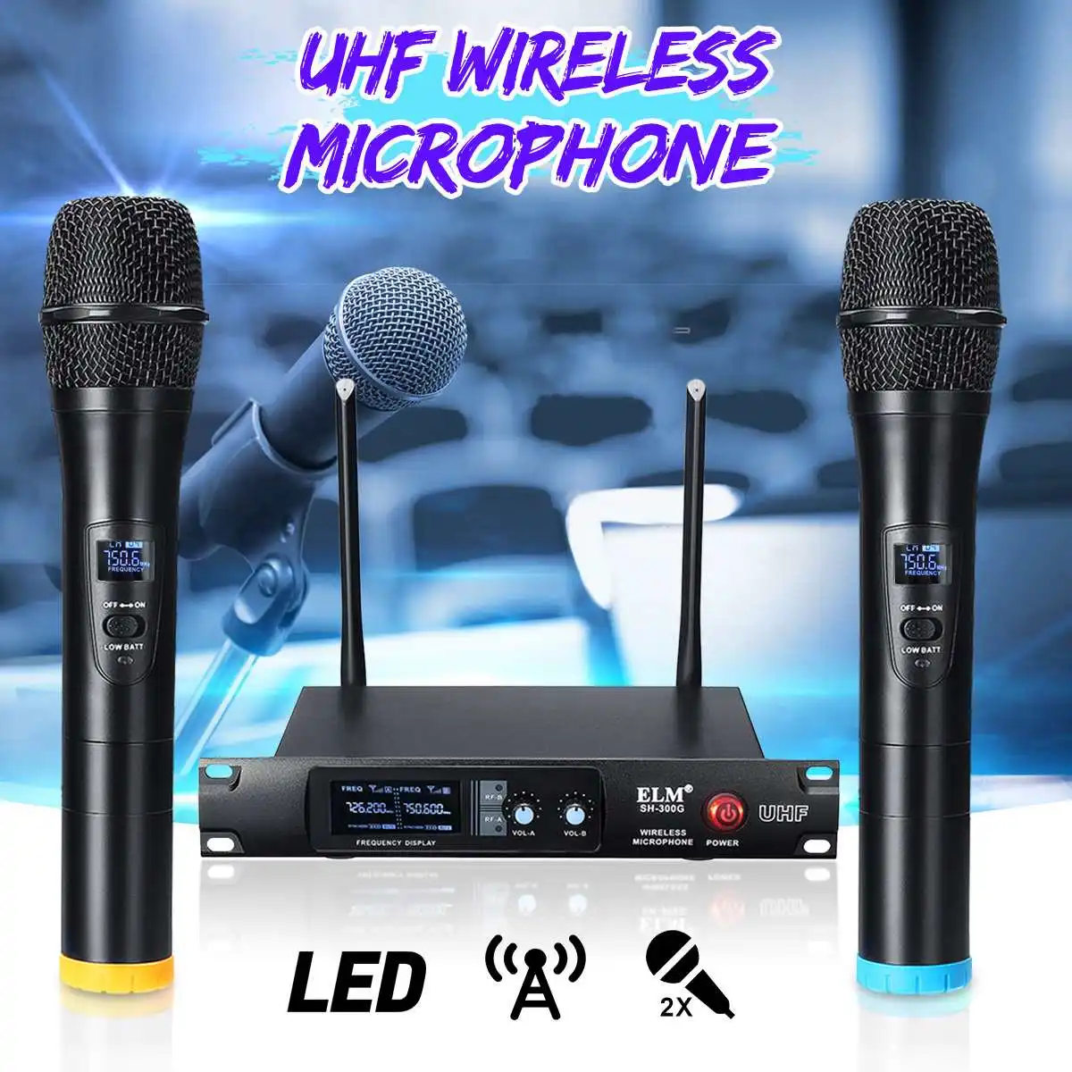 

Wireless Microphone UHF Frequencies Karaoke Microphone for Party KTV Teaching Conference Speech Home Mic System