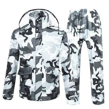 

TINGQI Camouflage Raincoat Male Female Rainwear Waterproof Hiking Rain Coat Rain Suit Motorcycle