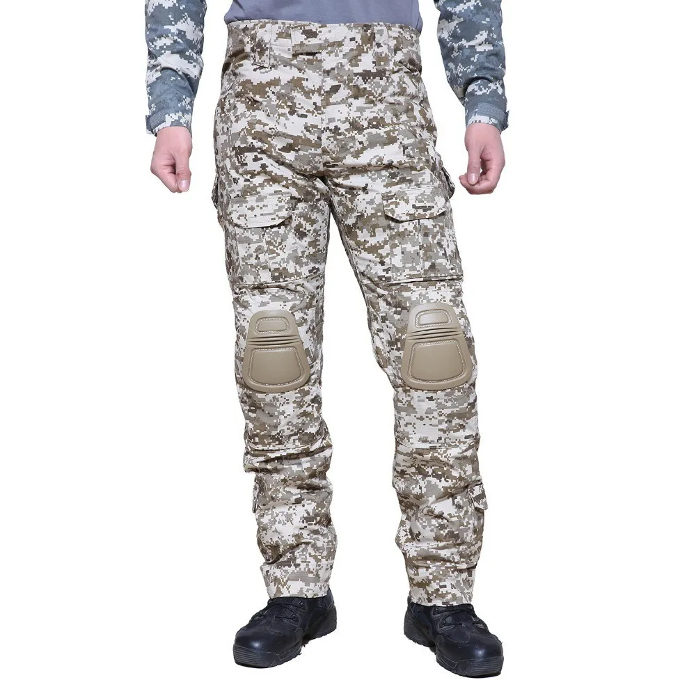 Армейские фанаты полевая стрельба камуфляжные тренировочные брюки для мужчин и женщин уличные походные охотничьи Военные боевые тактические брюки с наколенниками