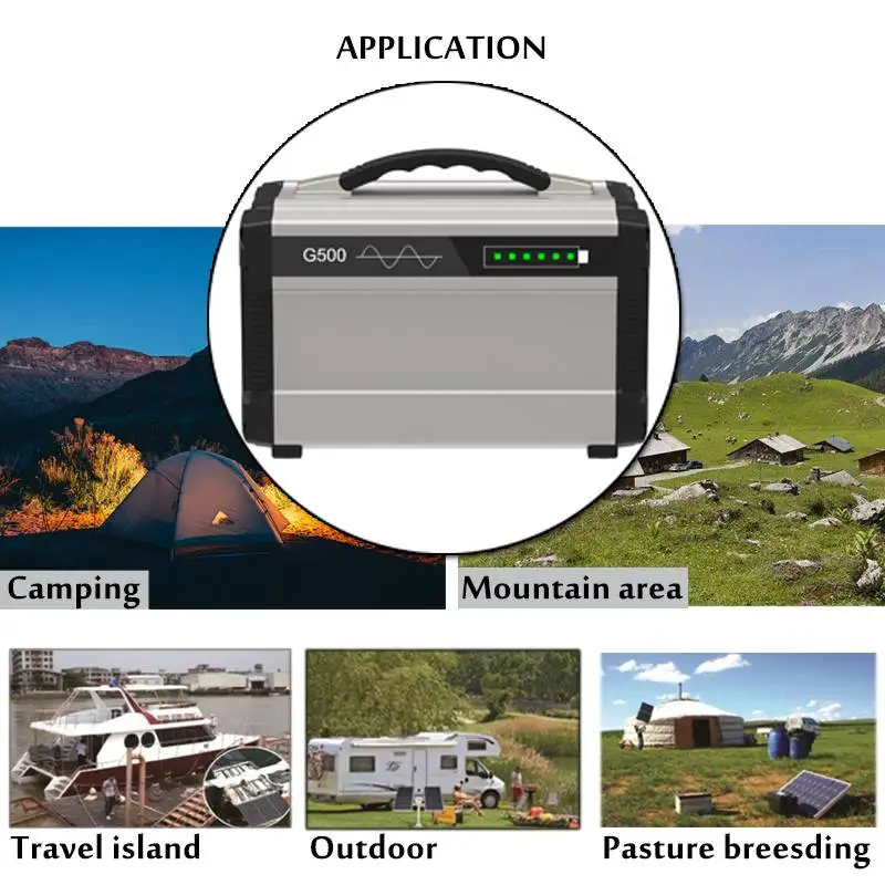  Portable 1000W 120000mAh Solar Power Storage Generator Inverter Outdoor UPS Pure Sine Wave Power Su