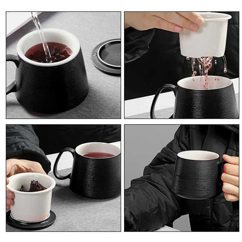 Чайная кружка с фильтром для заваривания чая с крышкой, чашка для заваривания чая с корзинка для заварки и крышкой для заваривания кофе, домашняя кухонная посуда для напитков