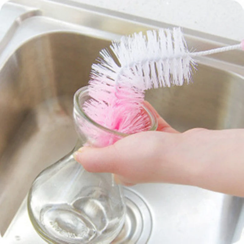 Online Dapur Rumah Panjang Menangani Hidangan Sikat Botol Kaca Cleaner Sikat untuk Mencuci Piring Pembersihan Botol Sikat Pembersih Alat