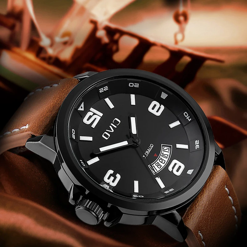 

CIVO Men'S Watch Quartz Leather Waterprooof Analogue Date Calendar Wrist Watch For Men 2019 Simple Design Male Clock
