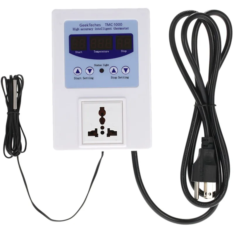 

AC 110-240V Digital Intelligent Temperature Controller Thermostat Outlet Sensor LED Digital Tube Display With Timing Function