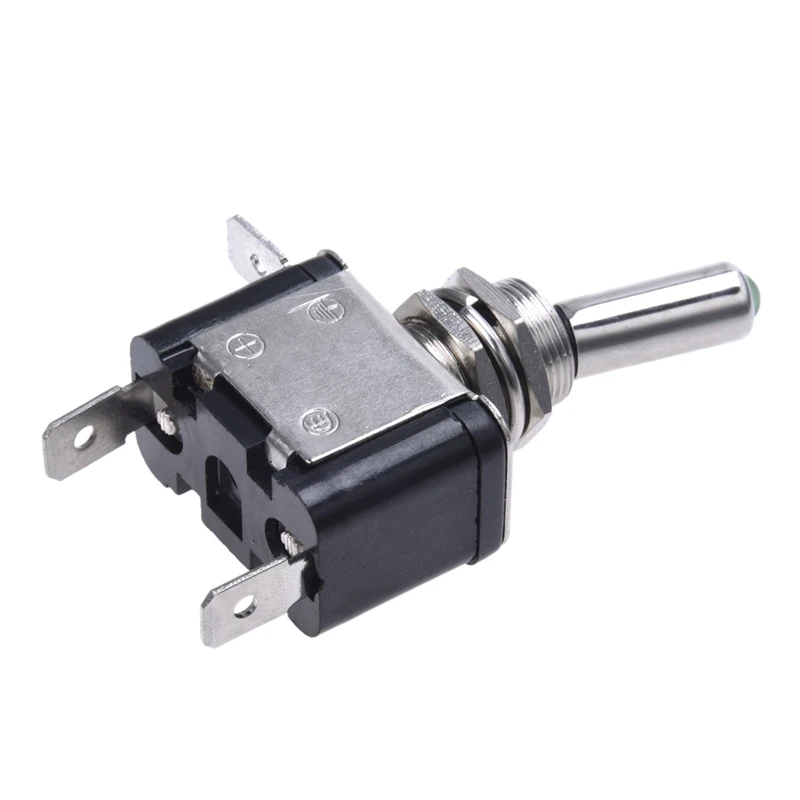 

Green LED Metal 12V Car Gearshift Toggle Switch Black