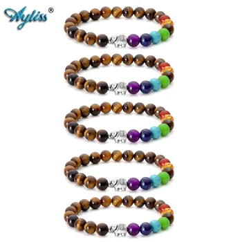 

Ayliss New Bulk Price 7 Chakras Natural Stone Yoga Balancing Reiki Healing Elephant Lucky Charm Lava Stone Stretch Bracelets