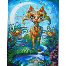 Фото на заказ! Алмазная вышивка крестиком алмаз особенной формы картина животное кошка 5D Diy украшение дома живопись