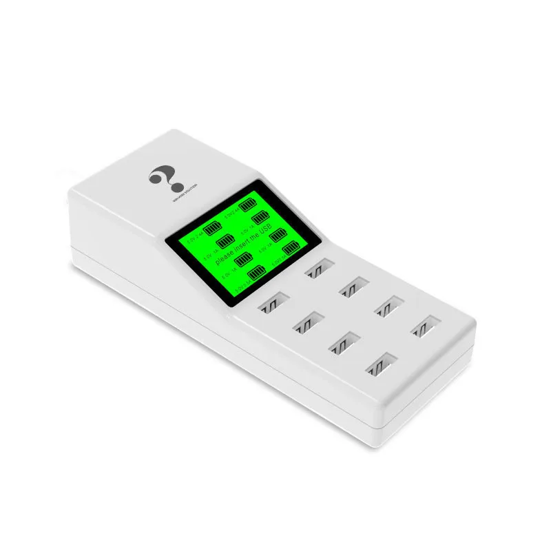 Многопортовое 8 USB зарядное устройство мощность 40 Вт ЖК экран дисплей зарядная