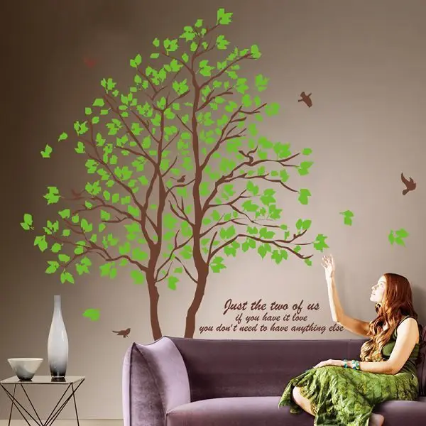 Large 3D Removable Dining Room Wall Stickers Home Furnishing Decorative Green Trees Favourite Factory | Дом и сад