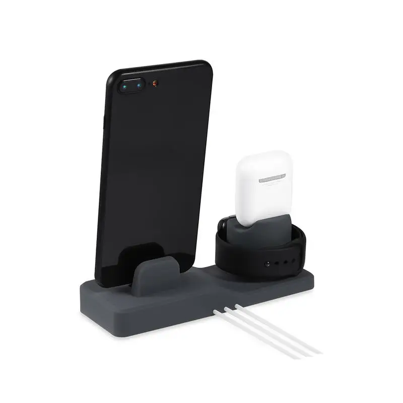 3 в 1 силиконовый держатель для Apple Watch док станция iPhone X XS XR MAX 6S 7 8 Plus Airpods|Подставки