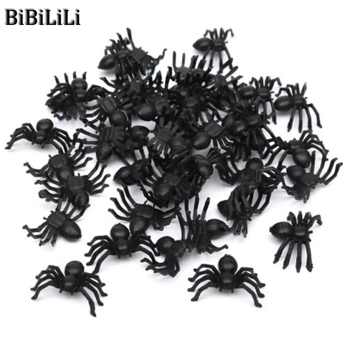 

Hot Useful 50pcs 2*1.4cm Plastic Black Spider Halloween Decoration Festival Supplies Funny Prank Toys Decoration Realistic Prop