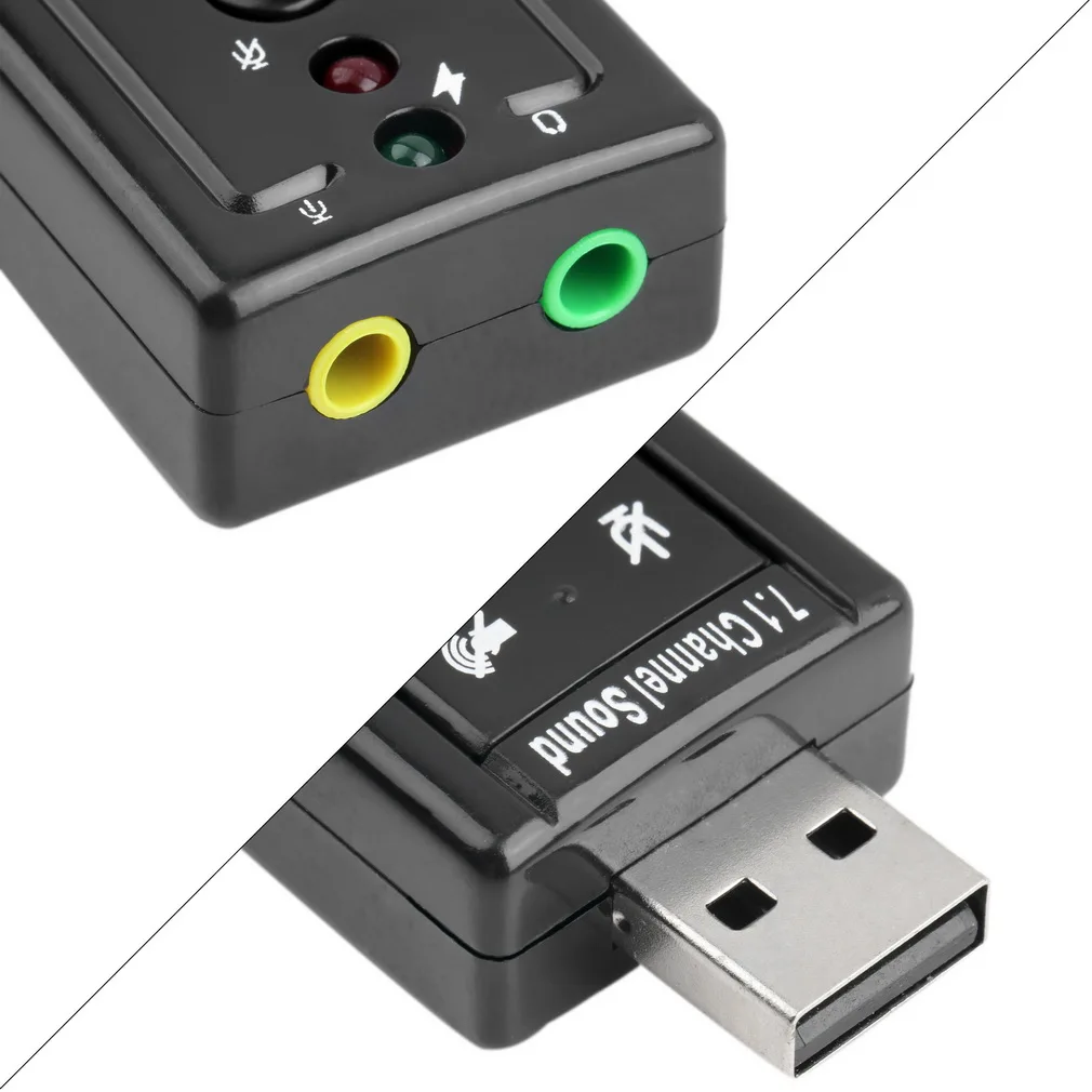 Мини Внешний 3D аудио адаптер звуковой карты Внешний USB 2,0 Звуковая карта 7,1 канал 3,5 мм Джек конвертер для компьютера ПК