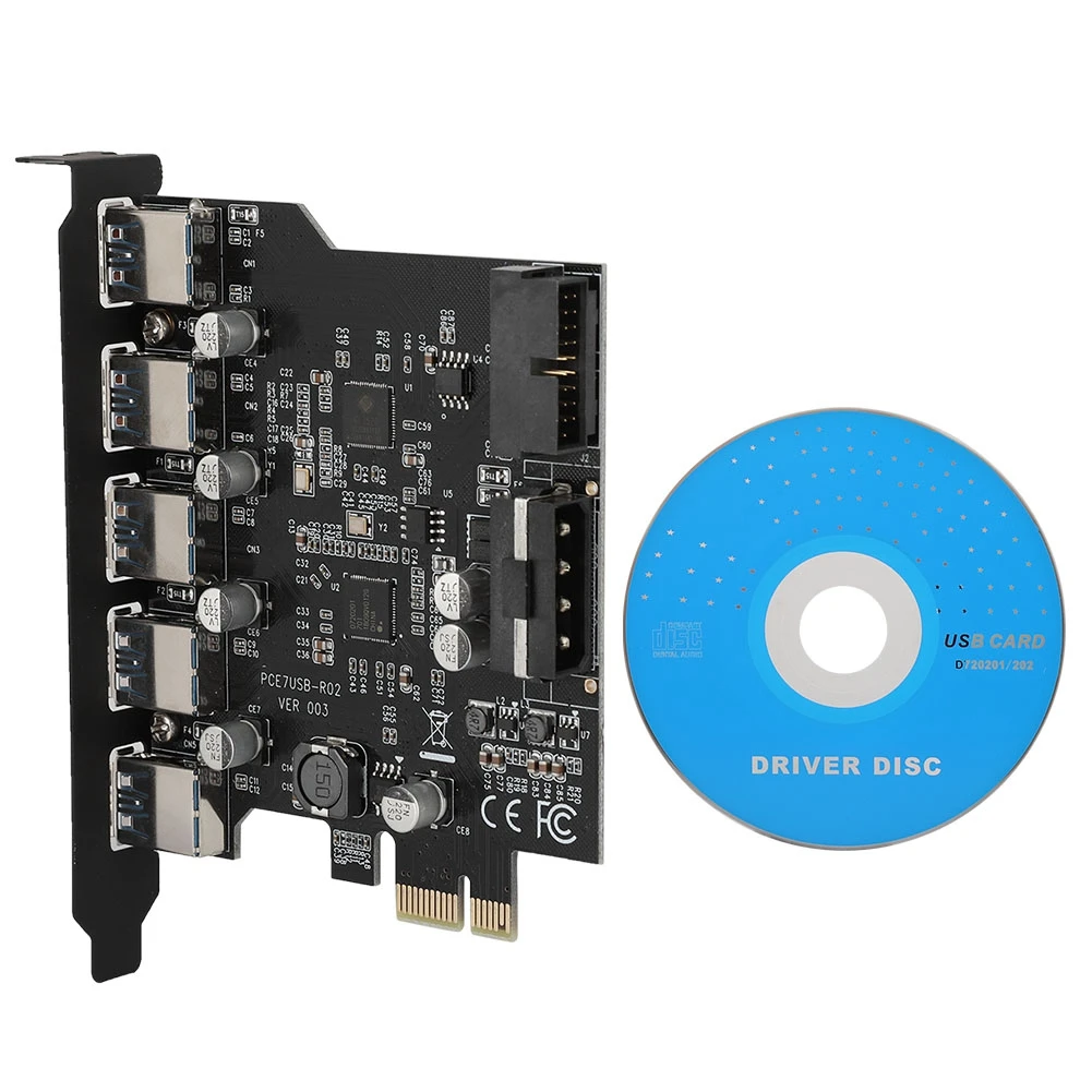 

High Speed PCI-E to 5 Port USB 3.0 19 Pin PCI Express Expansion Card Connector Adapter Add On Card for Windows 7 XP Vista Sale