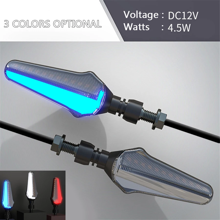 

Motorcycle LED Turn Signal Light Dynamic Sequential Flowing Indicator + Blue/White/Red DRL