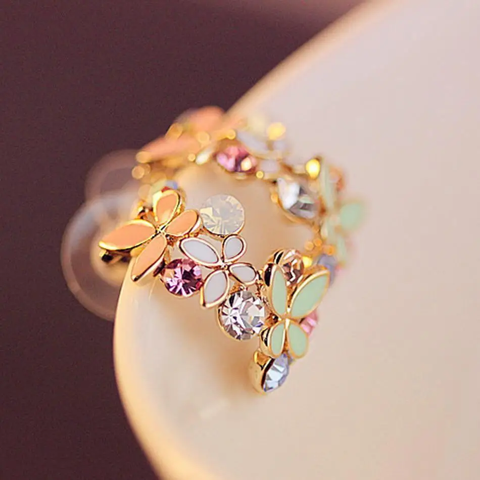 

New Earring Women Ear Stud 1 Pair Butterfly Resin Rhinestone Decor Earring Fashion Jewelry Ear Stud Casual Party Resin Rhineston