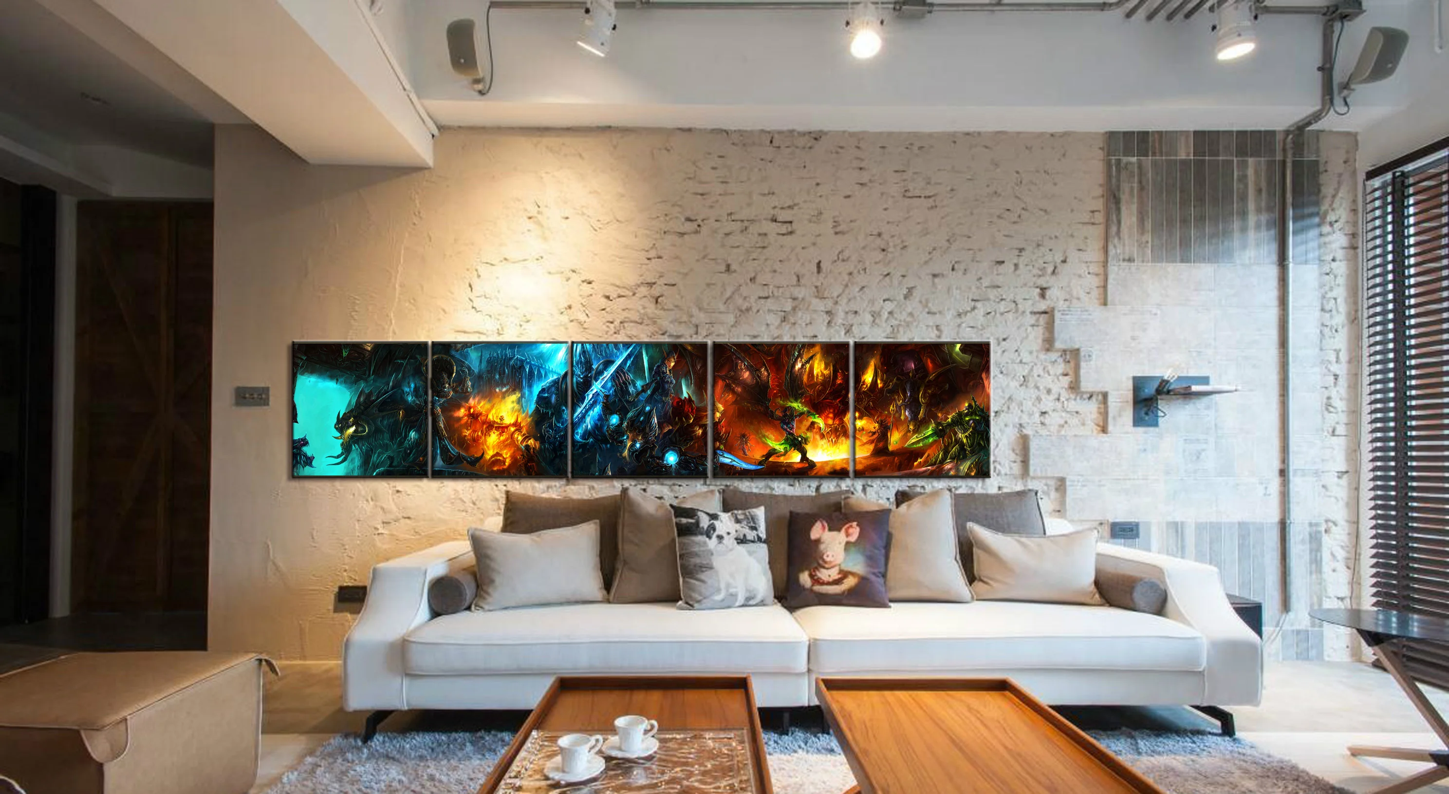5 Piece Video Game WOW Warcraft DOTA 2 Painting Poster Decorative Mural Art Room Wall Decor Canvas
