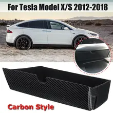 УГЛЕРОДНЫЙ стиль деревянный стиль центральная консоль ящик для хранения лоток для Tesla модель X модель S 2012