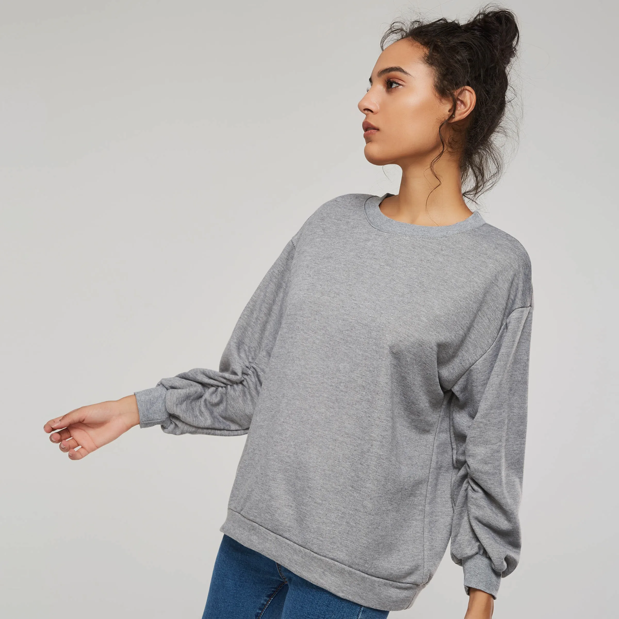 Grey sweatshirt for girls Clearance