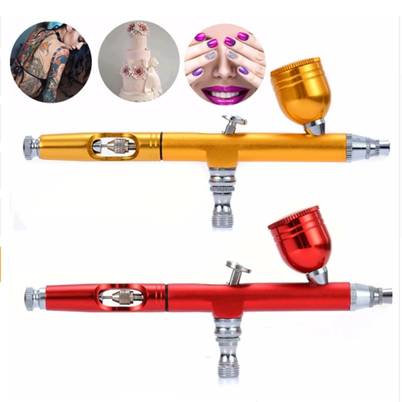 0.3mm Gravity Feed Dual-Action Airbrush Paint Spray Gun Kit With Nozzle Spanner